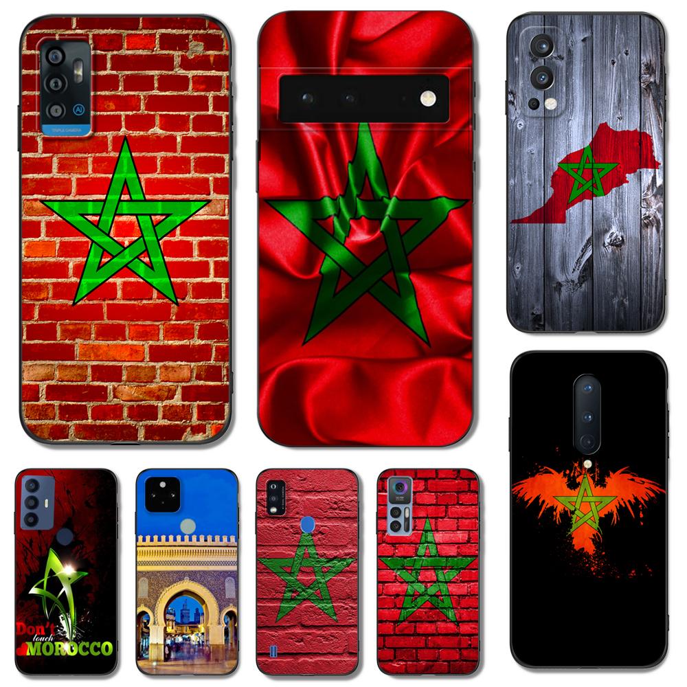 Черный чехол из ТПУ для ZTE Blade A3 A5 A7 2019 2020 A31 A51 A71 A7S V2020 L210 L8 smart vita 2022 v30 марокканский флаг Марокко