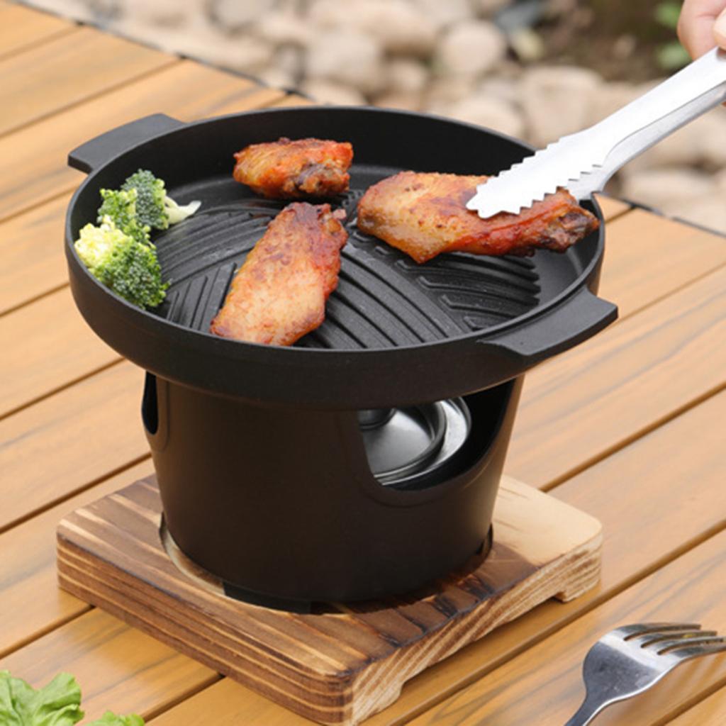 Yousheng Mini BBQ Alcohol Sove Grill Японская одноместная духовка для приготовления пищи Антипригарная уличная плита для барбекю для кемпинга, пикника, многофункциональные инструменты для барбекю
