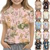 Детская модная повседневная футболка с коротким рукавом и принтом в виде Пасхи и круглым вырезом