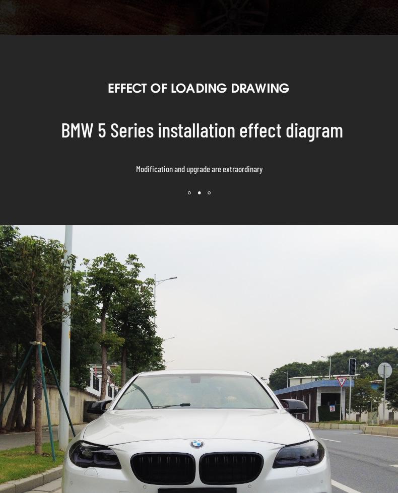 LED Bi-Xenon Headlight Assembly with Flowing Turn Signal for 11-17 BMW 5 Series