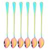 6Pcs Coffee Spoon Ice Cream Tea Stirring Spoon Kitchen Accessories Bar Tools Long Handled Spoons Stainless Steel Tableware Set