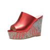 Fashion Women Wedges High Heels Slippers Women Designer Platform Sandals Trend Comfortable Slip On Slippers 2024 New Summer Slides Women