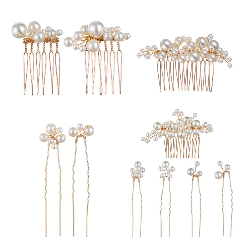 Вечеринка Ювелирные изделия Гребень для волос Ручной работы Жемчужная заколка Гребень Невеста Заколка Украшение для волос Свадебное украшение для головы
