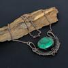 Emerald Gemstone Handmade Copper Wire Wrap Jewelry Adjustable Necklace For Her