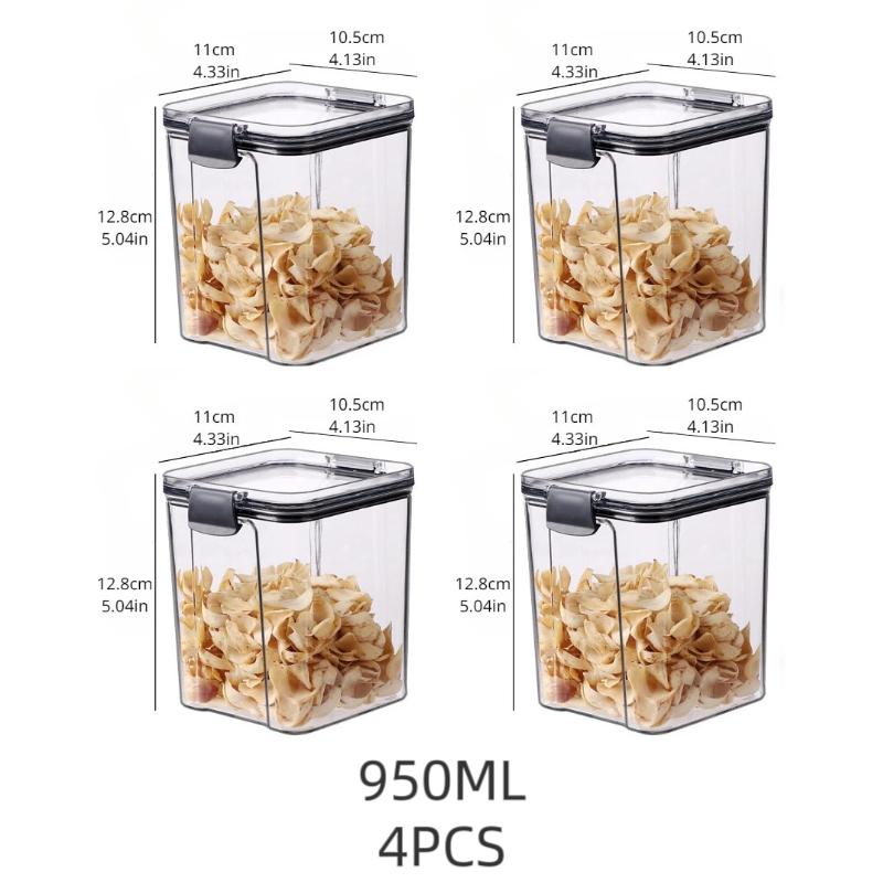 Утолщенный герметичный резервуар для хранения, квадратный прозрачный набор ящиков для хранения сухофруктов, штабелируемые кухонные контейнеры для хранения зерна