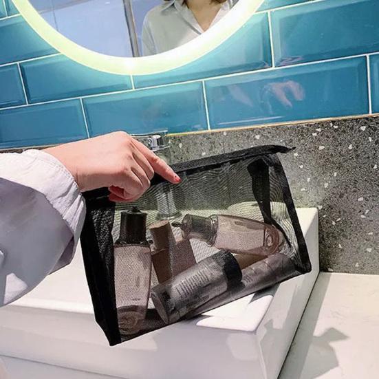 Сетчатая косметичка большой емкости, портативные быстросохнущие туалетные принадлежности