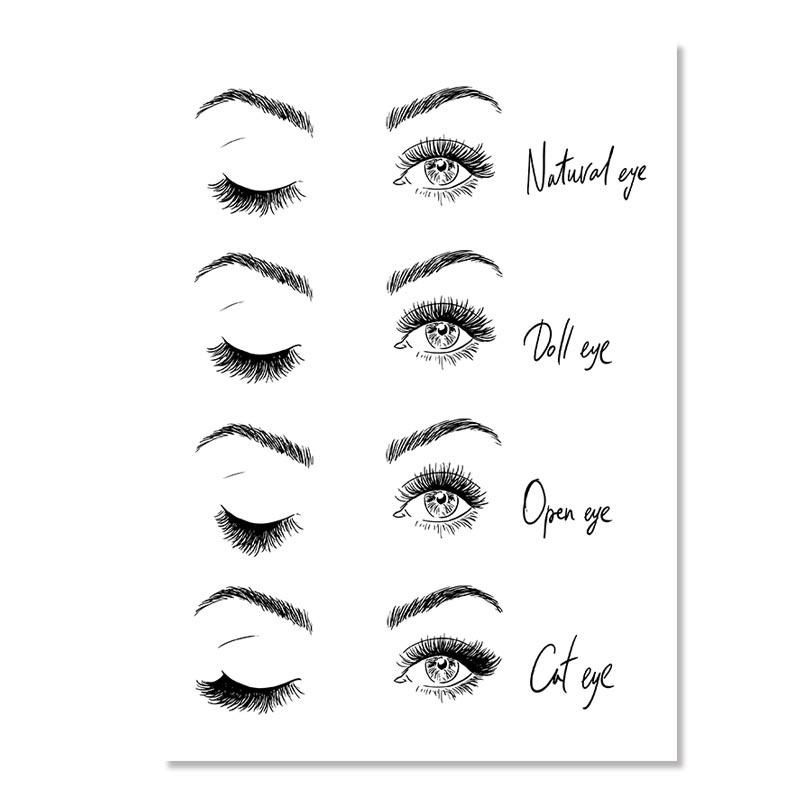 Модный макияж, холст, картина, брови, ресницы, губы, лак для ногтей, настенный художественный постер, салон красоты, декор для спальни для девочек, изображение