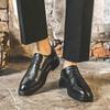 Повседневная обувь мужская деловая классическая корейская версия британских маленьких кожаных туфель 45 молодежная черная мужская обувь большого размера 19936-J
