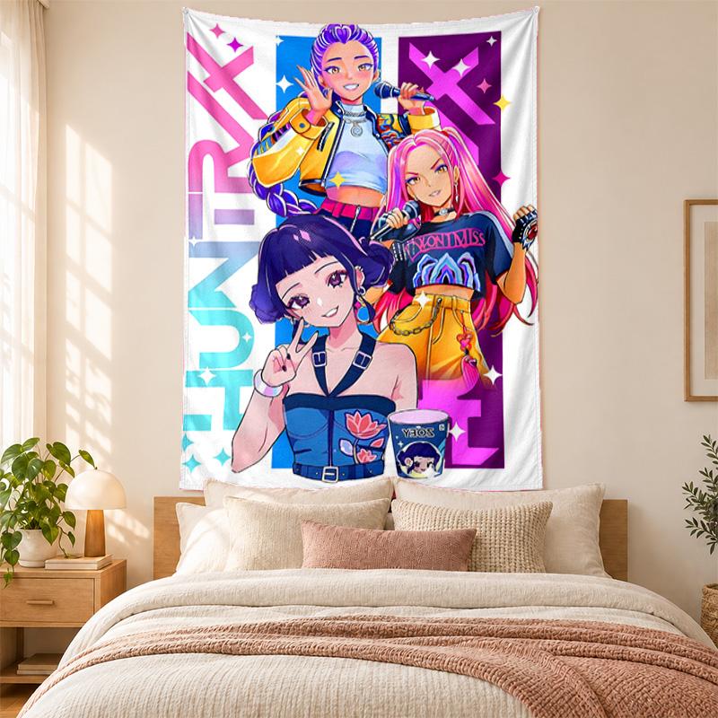 Kpop demon hunters Tapestry highquality for decorating living room bedroom dorm walls ideal as bedroom wallart orholiday gift