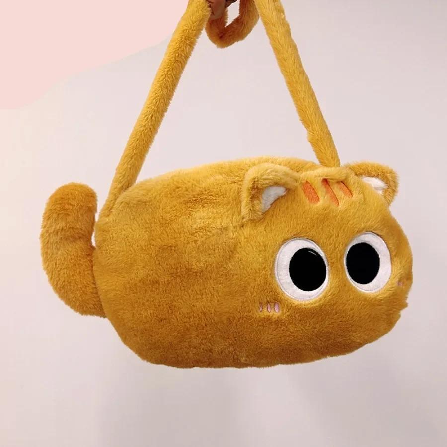Мягкий плюшевый рюкзак с изображением кота Kawaii Black Cat Plusie Toy Doll Женская модная сумка через плечо Сумки на плечо для детей Школьная сумка для детей Подарок