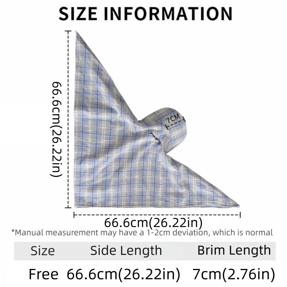 Fashion Retro Plaid Headscarf Hat Breathable Adjustable Tied Head Cap Fashionable Sun Protection Sunshade Baseball Caps Outdoor
