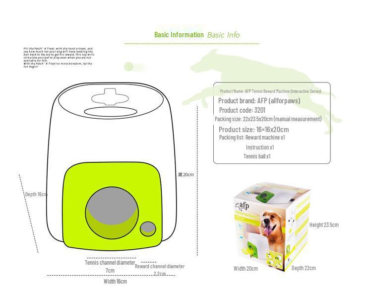 AFP Dog Tennis Ball Reward Machine – Interactive Smart Feeder