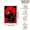 Sun Squatting Samurai Print Flannel printed blanket suitable for all seasons suitable for living room office sofa and travel