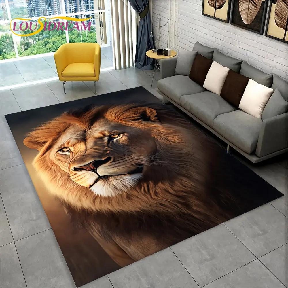 Новый 3D-коврик Dream Lion Animal, большой ковер для гостиной, спальни, дивана, коврик для украшения, детский нескользящий напольный коврик