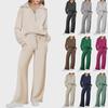 2024 Autumn/Winter Women's Fashion: Zipper Sweatshirt & Wide-Leg Pants Two-Piece Sports Suit