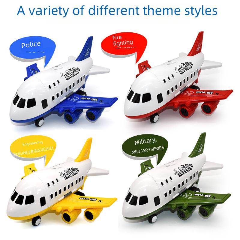 Большой детский игрушечный набор «Самолет» с инерционными машинками