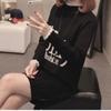 Autumn and Winter Mid-length Women's Sweater Loose Mid-length Maternity Dress Half-high Collar Outer Wear Base Shirt Coat
