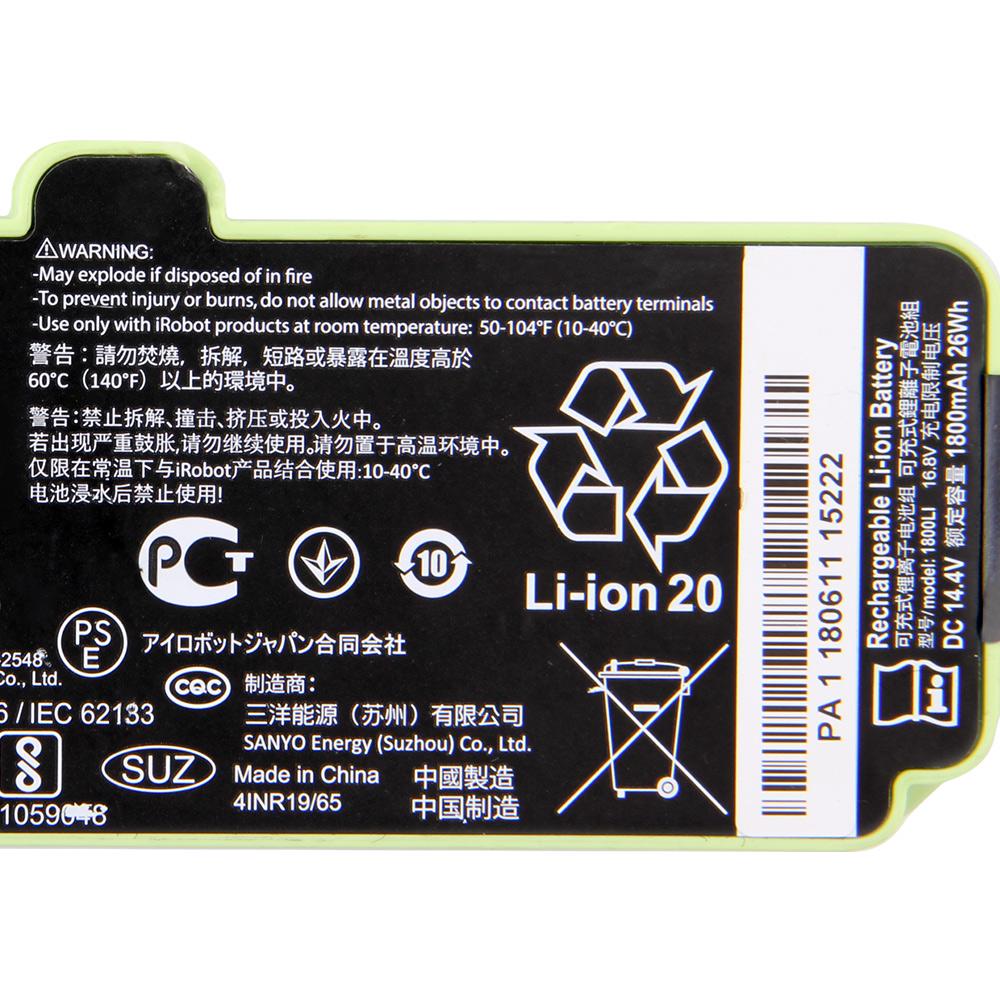 Аккумулятор 1800LI для iRobot Roomba 655 690 780 805 860 880 890 960 6 7 8 9 серии машина 601 602 615 760 770 780 805 960 2130LI