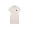 New MLB Short Sleeved Dress Women's Cream White 3FOP00723-50CRS