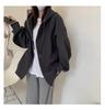 Женская толстовка на молнии с флисовой подкладкой - Корейский ленивый стиль, плотный кардиган на весну и осень 2024.