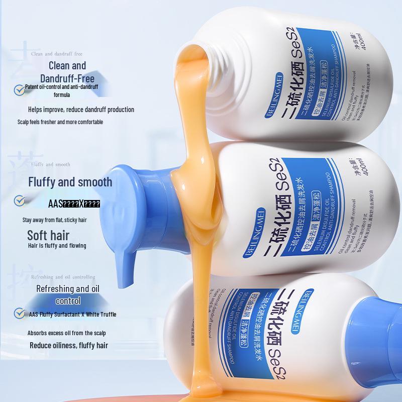 Шампунь против перхоти с сульфидом селена: Контроль жирности, Против зуда, Глубокое очищение, Стойкий аромат для мужчин и женщин.