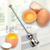 2pcs Professional Egg Topper Cracker Stainless Steel Shell Boiled Tool Egg Knocker Opener  Raw Eggs
