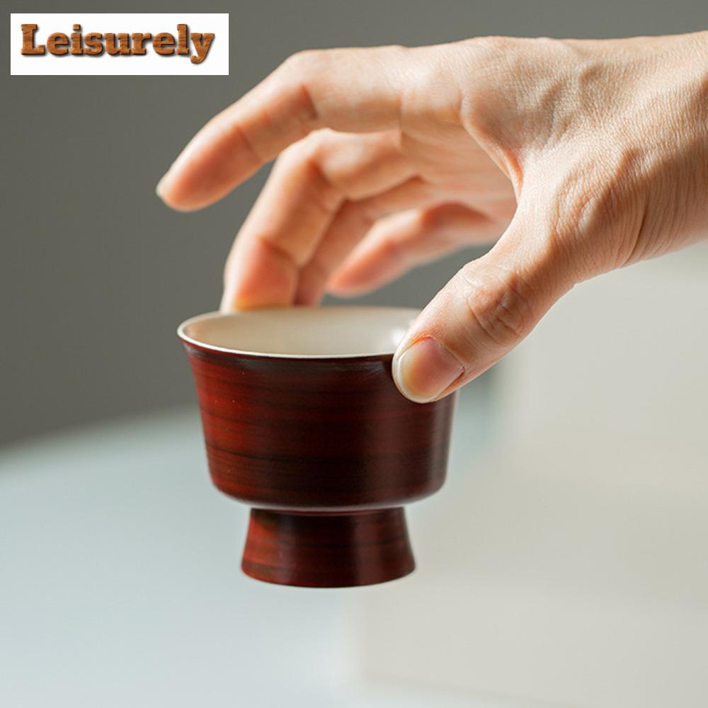 80 мл чашка для чая ручной работы Powder Yin High Foot, японская грубая керамика, мастерская чашка, персональная дегустационная чаша Chazhan, чайный набор Kung Fu
