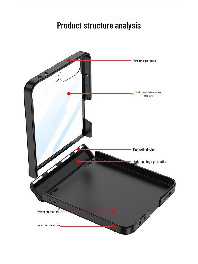 Магнитный чехол Samsung Z Flip7 с вращающейся подставкой и защитой шарнира по всей поверхности