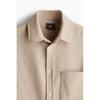 H M Textured Weave sHirt Regular Fit Beige