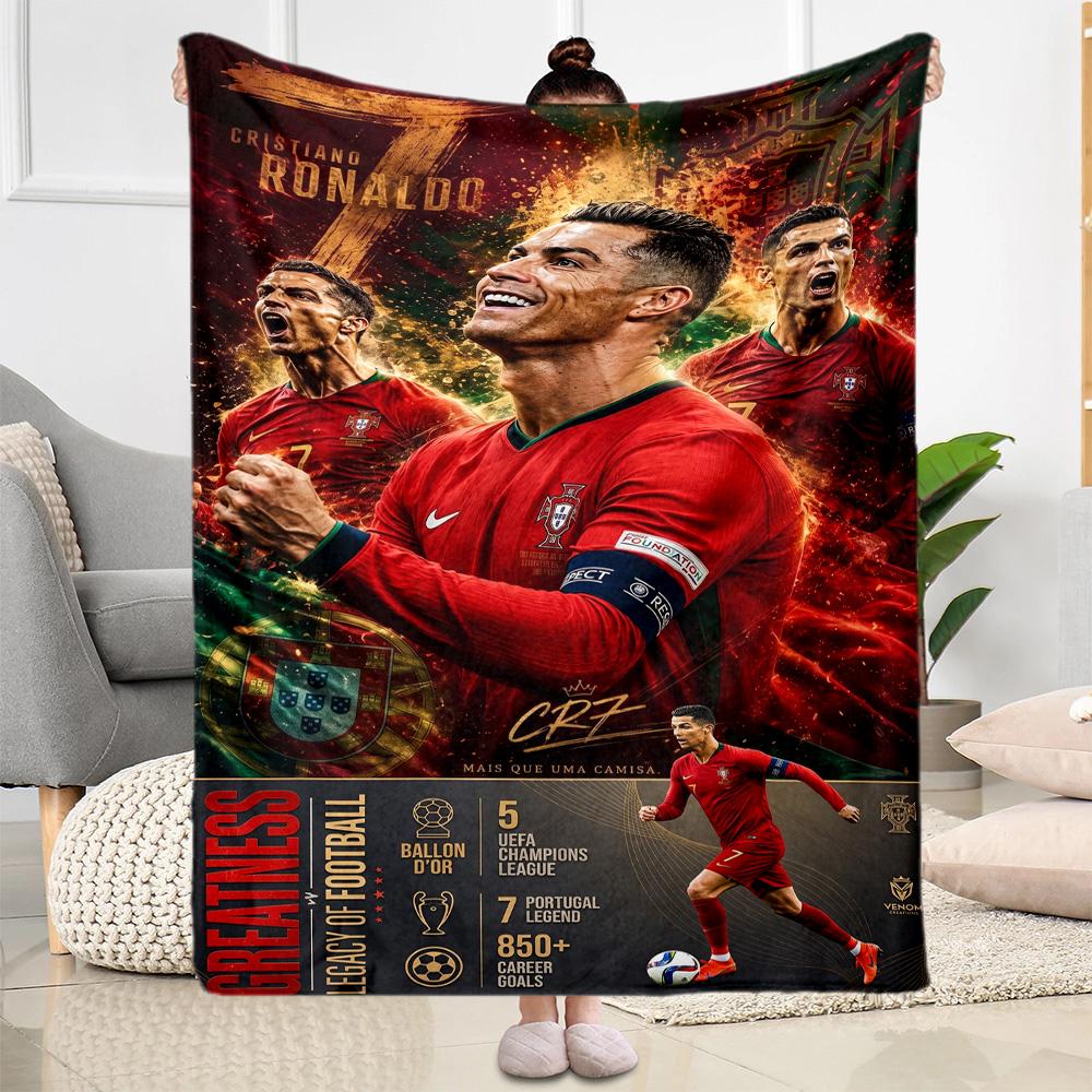 Cristiano Ronaldo 207 Blanket Comfortable Great for Seaside Picnics Bed Four Seasons Universal Modern Birthday Christmas Gift Blanket
