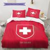 Switzerland national football Pattern Bedding Home Decoration Birthday Gift (1 * duvet cover + 2 * pillowcase, without core),fan merchandise.