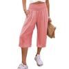 Women's Casual Loose Wide Leg Seven-tenths Pants for Summer Fashion Comfortable Breathable High Waist