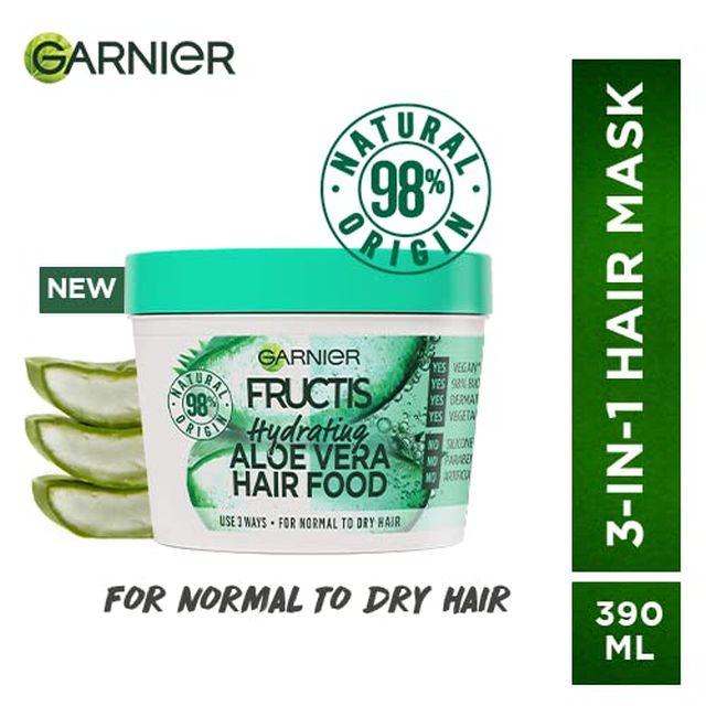 Garnier Fructis, увлажняющая маска для волос для нормальных и сухих волос, питание и блеск, питание для волос с алоэ вера