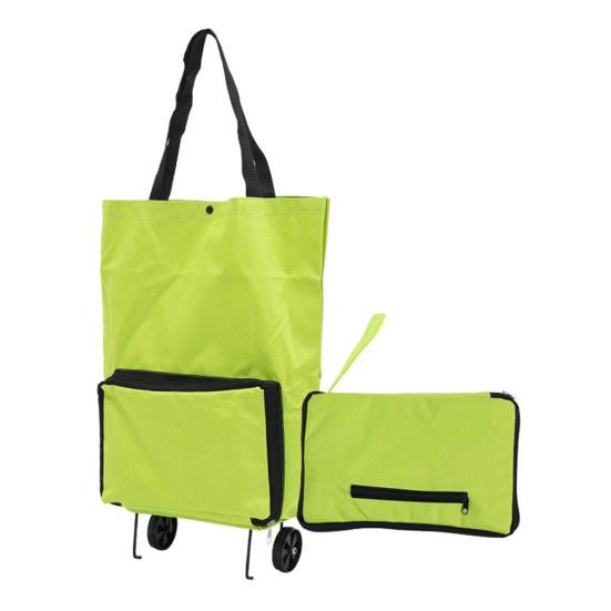 Folding Shopping Cart Trolley Bag with Wheels Large Capacity Foldable Design Waterproof Shopping Bag Portable Hand-Pulling Grocery Bag