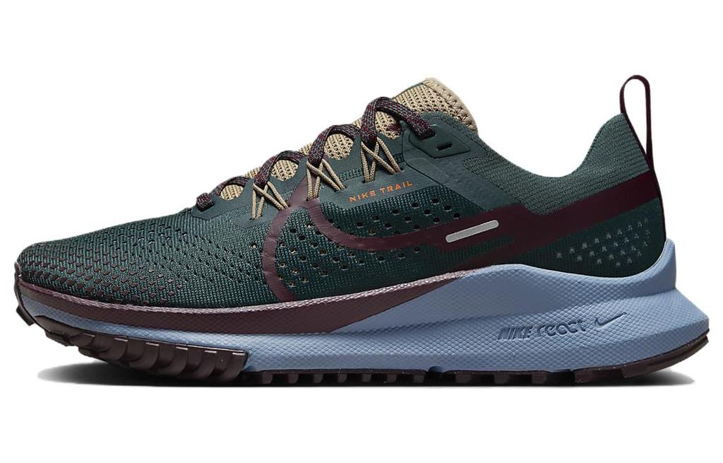 Nike React Pegasus Trail 4 Глубокие джунгли Хаки Пепельно-серый Ночной бордовый Женские DJ6159-301