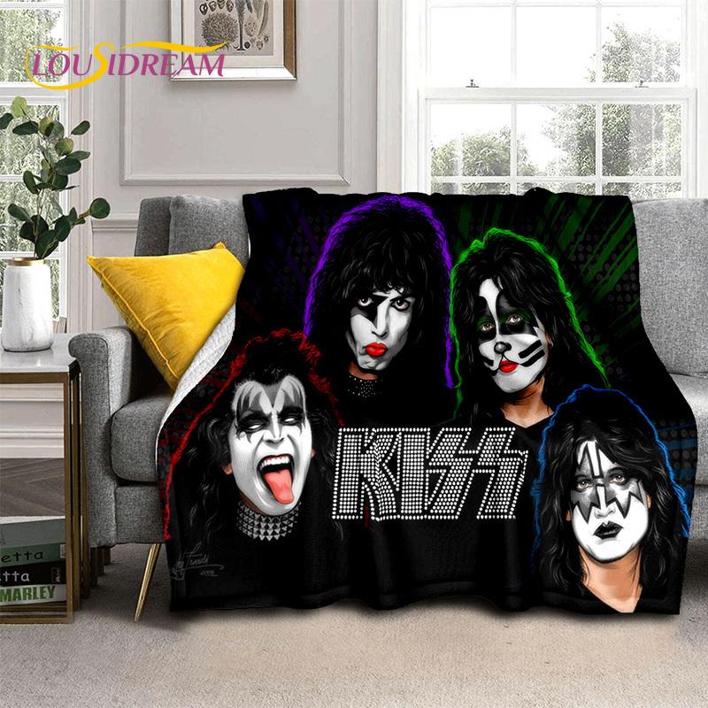 Kiss Rock Heavy Metal Band Gene Paul Мягкие Фланелевые Одеяла, Плед Уютное Одеяло для Пикника Кроватей Дивана Дома Спальни