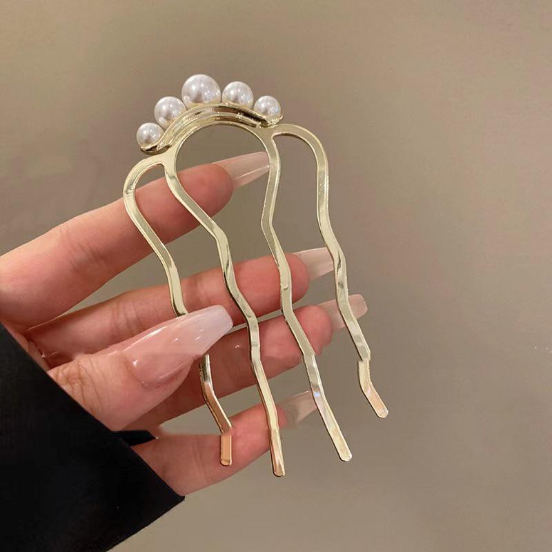Элегантная жемчужная кисточка-заколка для волос для женщин - современный и старинный стиль Cheongsam U-образная заколка для волос