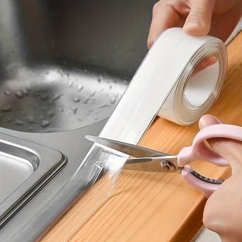 1 рулон, прозрачная красивая наклейка на швы для кухни, водонепроницаемая кромка для плиты, клей для раковины, посудомоечной машины, унитаза, устойчивая к плесени полоска для зазоров