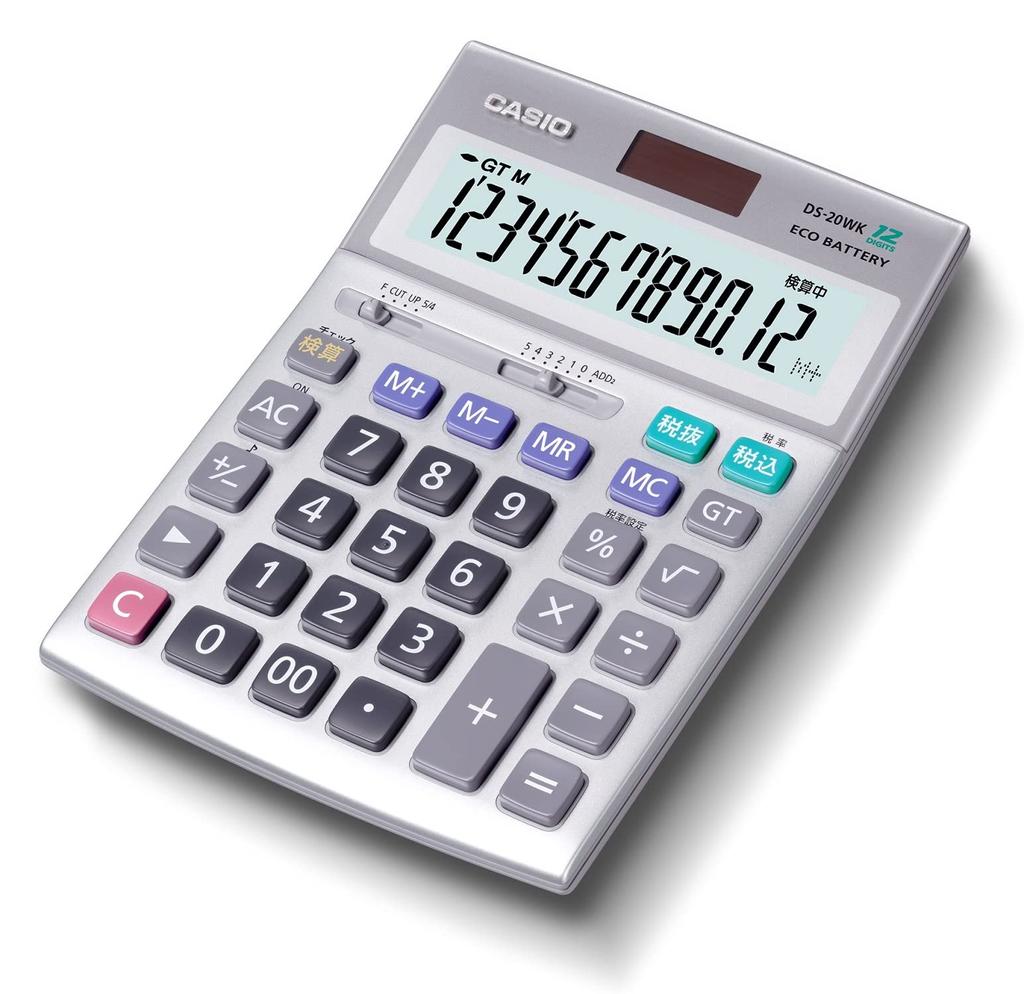 Подлинный практичный калькулятор Casio с функцией проверки 12 цифр, соответствующий закону о закупках, настольный тип DS-20WK