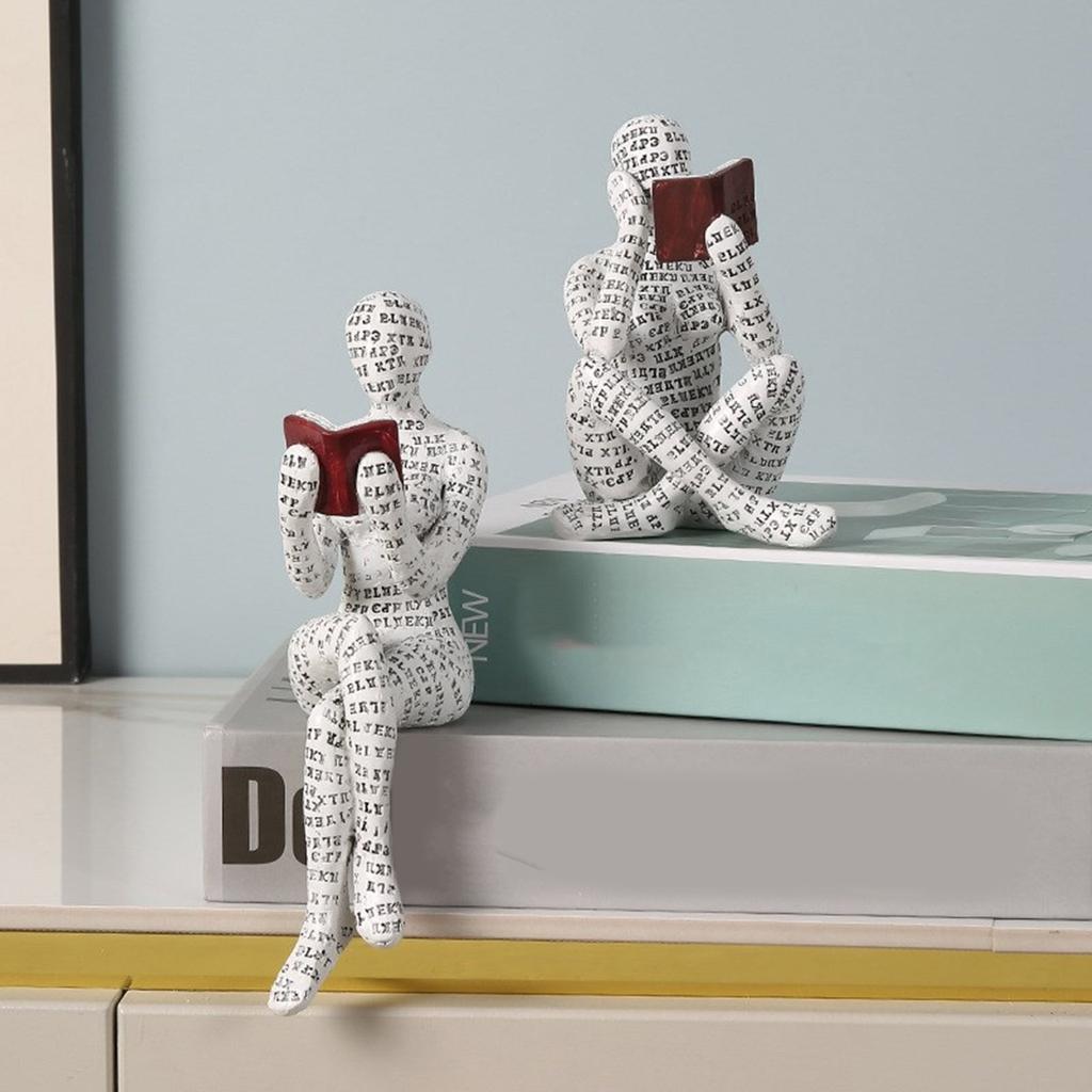 Reading Woman Figurine Ladies Reading Shelf Decor Innovative Lady Molding Bookshelf Ornaments