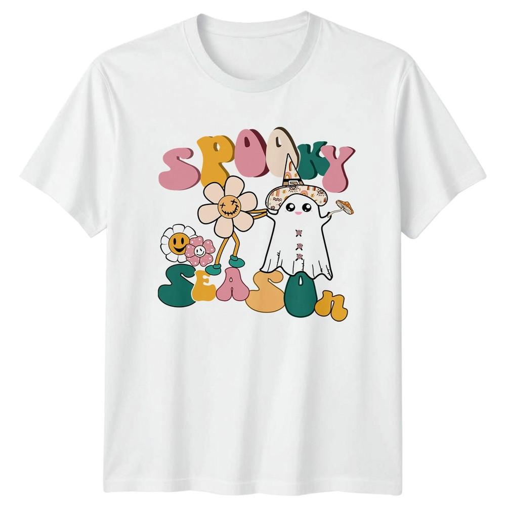 Spooky Season Unisexs TShirt Groovy Halloween Halloween Gift For Her