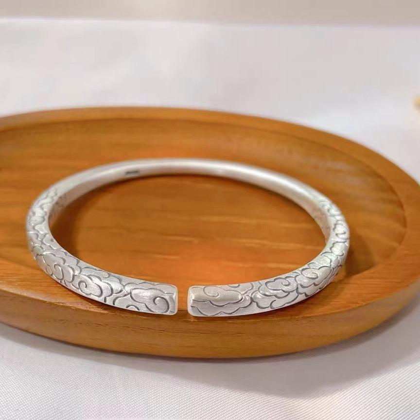 Zuyin S999 Древняя французская пара Xiangyun Пара Серебряный браслет Фестиваль Qixi Мужской и женский ювелирный магазин ручной работы