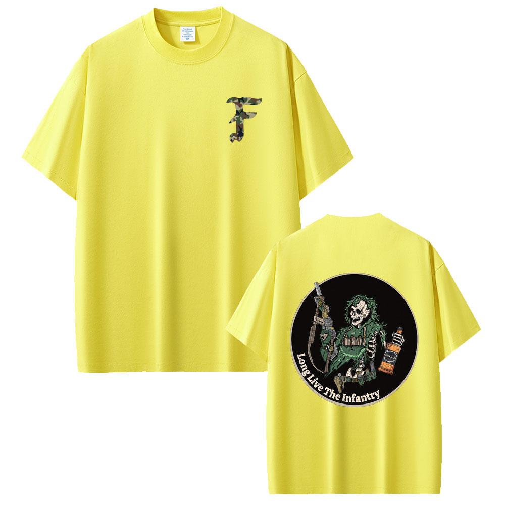 Forward Observations Group Tshirt Long Live The Infantry Tshirt Summer Unisex Vintage Oversized T Shirts Male Skeleton Print Tops