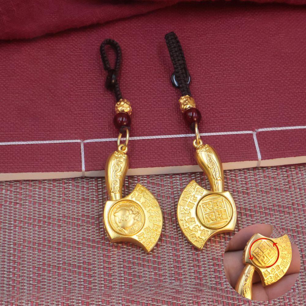 Lucky Car Key Ring Chinese Style Bag Hanging Small Zodiac Keychain  Decoration