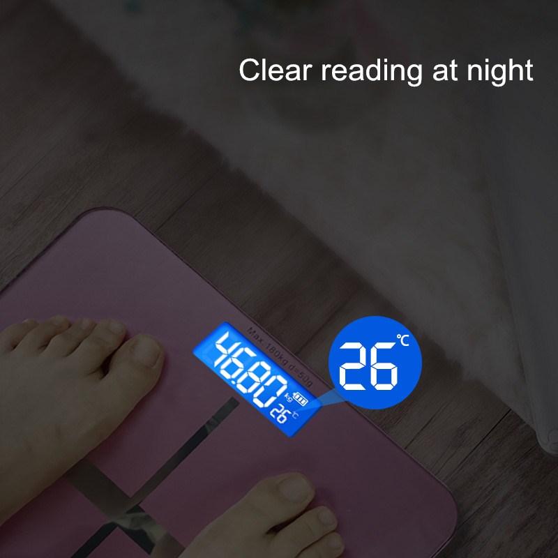 Весы для ванной комнаты с розовым крестом, умные весы со светодиодным дисплеем, цифровые напольные весы 180 кг, точные электронные весы для дома