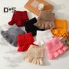 Women Neck Scarf Solid Color Sheer Trim Fake Collar Knitted Warmth Style Neck Warmer Versatile Clothes Accessory