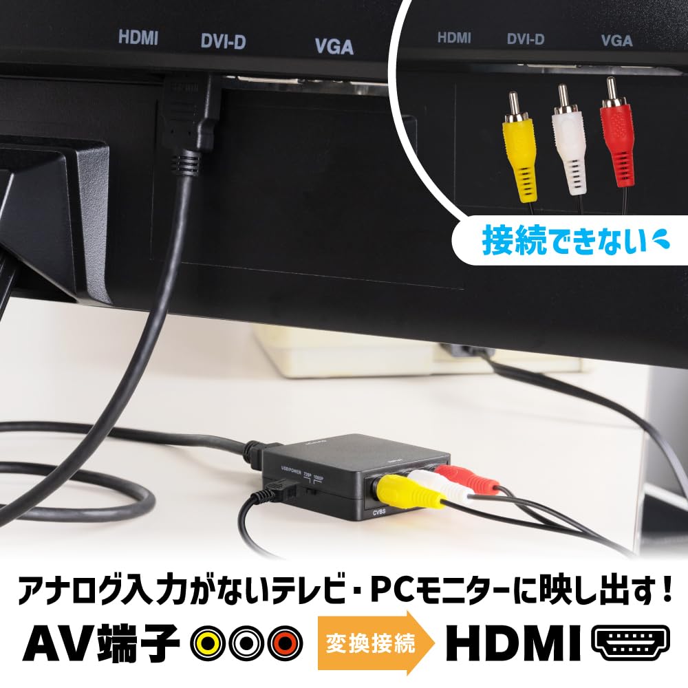 Answer HDMI connection terminal connector R for AV connection terminal [720p/1080p video switching/No driver required/Easy connection] ANS-H149