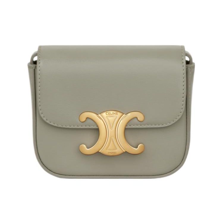 Celine Claude Arc De Triomphe Snap Closure Detachable Adjustable Shoulder Strap Shiny Calfskin Mini Shoulder Crossbody Bag Women Bags 10I513DPV-31GC