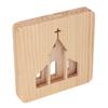 LED Night Light Christian Church Pattern Hollow Out 3D Wooden Lamp USB Interface Pine Wooden Night