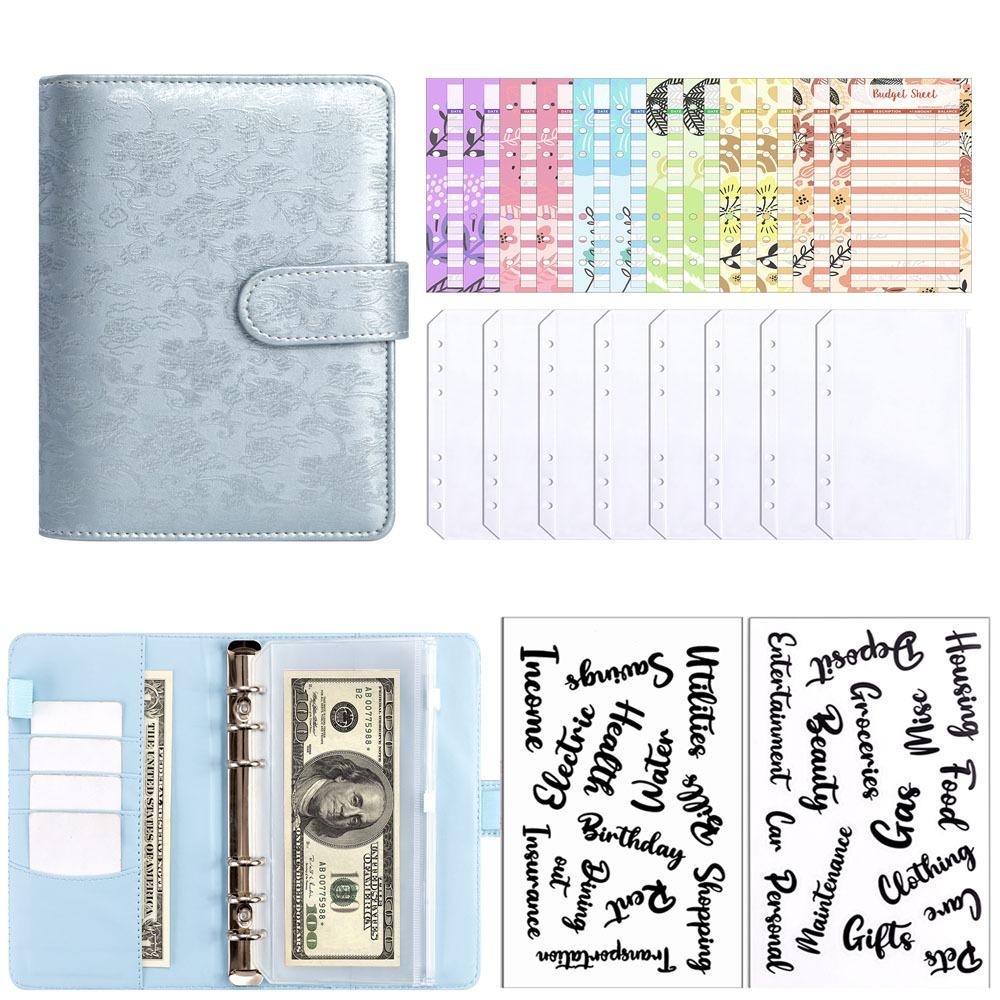 Multiple Pockets and Slots Savings Plan Book Clip-on Journal Notebook Office Stationery